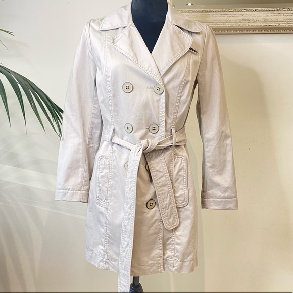 Just Jeans Jackets & Blazers - Beautiful Beige Tailored Trench Coat 100% Cotton Just Jeans Size 8